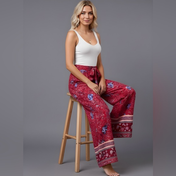 Boho Floral Wide Leg Pant - Picture 4 of 7